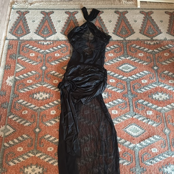 NWT Mirror Palais Bow Wrap Dress in Noir size XS - Picture 6 of 10